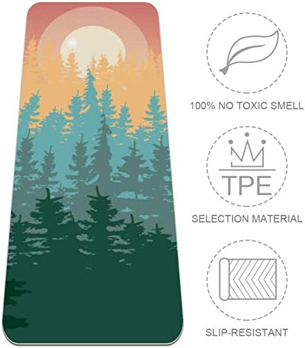 Četinarska šuma uzorak 6mm Print Extra debela prostirka za jogu, ekološki prihvatljivi TPE prostirke za