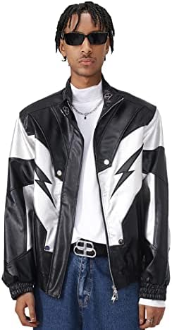 Aelfric Eden Muška jakna za preveliku ulicu Vintage Patchwork Racing Jacket Pismo grafički unisex casual