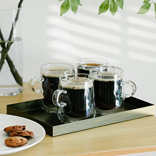 Btat- Barrelshape Šalice, 4 paketa, staklene šalice za kavu, prozirna šalica za kavu, staklene šalice, staklene