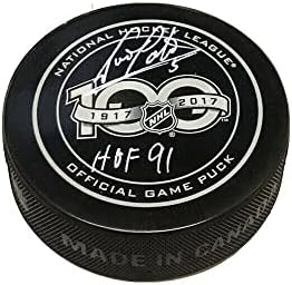DENIS POTVIN potpisao je zvaničnu igru NHL 100 Puck-HOF 91 - New York Islanders - s potpisom NHL Paksa