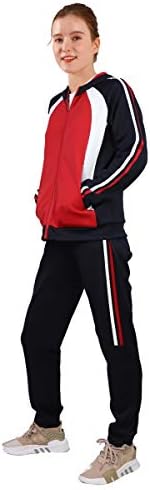 LeeHanTon Ženske trenerke 2 komada odjeća za trčanje Warm Up dukserica sa patentnim zatvaračem i trenirka