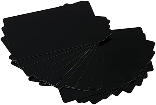 HAKZEON 200 kom 3,4 x 2,1 inča metalna vizit karta, crne aluminijumske prazne kartice , metalne kartice