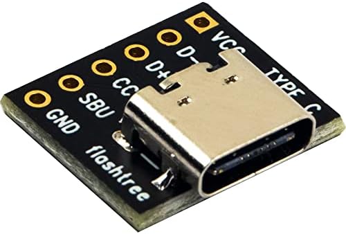 Risingsinglings 5pcs USB tip C Breakout Board 6 PINS CC SBU ženski priključak Tip Zlatna ploča PCB ploča