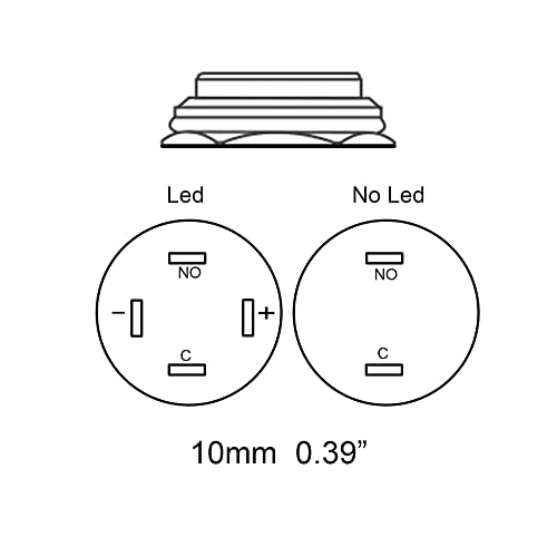 1pcs lagan električni vodootporni snaga 12V LED svjetlosni prekidač dugmeta 8/10/12/16/19/22 mm Prekidači,