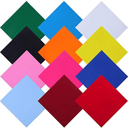 URATOT 12 komada jednobojne pamučne maramice za maramice multifunkcionalne trake za glavu, razne 12 boja