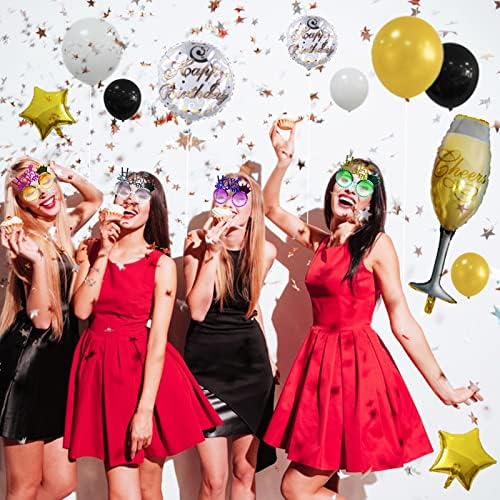 SVZCX 4pcs sretne novogodišnje naočale 2023 Glitter zabava za zabavu Fancy Proslavi ukrasi Novelty Whiskey
