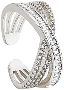 Zaručnički prstenovi za žene luksuzan dizajn prstena jednostavan i moderan ličnost Cirkon otvoreni prsten