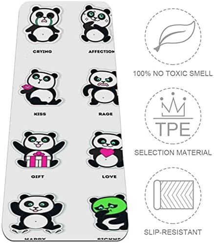 Prostirka za jogu 72 x 24 slatka Panda naljepnica kolekcija ekološki prihvatljiva podloga za neklizajuće