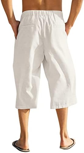 COOFANDY muške pamučne platnene kapri hlače vrećaste Harem hlače s vezicama za jogu hlače na plaži