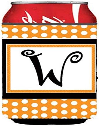 Caroline's Wires W.1033-WCC slovo w Početni monogram - Narančasti Polkadoti Can ili boca Hugger, Can Cool