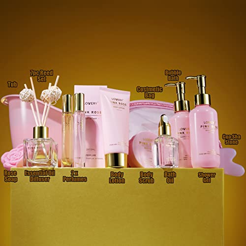 Pokloni za Majčin dan sina Pink Rose Relaxing Spa Poklon kutija korpa za nju sa parfemom, rođendanski pokloni