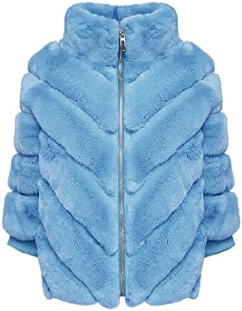 Ostali jakne za žene modni štand ovratnik zatvarač sa labavim fit kaputom 3/4 rukav čvrst krzno krzno topla