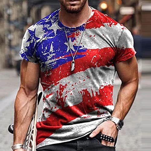 Muška američka zastava Majica Ljetni casual kratkih rukava Grafički print Tops Cool Muscle Workout Atletics