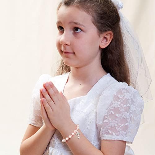 Nakit & amp; kartica prve pričesti pokloni narukvice za djevojčice Katolička 1. pričest pokloni krsta narukvica