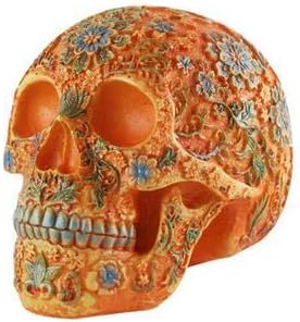 Zamtac Resin Skull Bar ukrašen je čovjekom cvijetom šljiva ranjenom pločom Halloween domaćinsku glavu lobanje