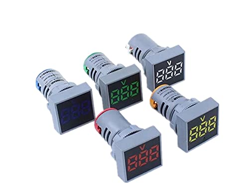 PCGV 22mm Mini digitalni voltmetar kvadrat AC 20-500V voltni tester za ispitivanje napona Merač LED lampica