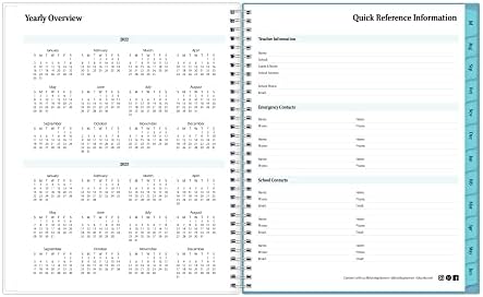 Plavo nebo 2022-2023 Akademsko godina učiteljica tjedna i mjesečni planer lekcije, 8,5 x 11, fleksibilni