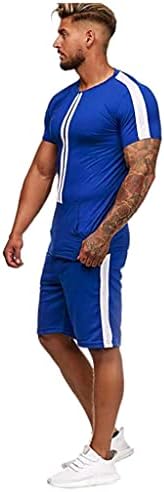 Iopqo Tailo odijeva muškarci muški kratke hlače Kratki setovi Ljetni tanki sudar Sportski rukav za slobodno vrijeme Stripe Stripe Slim Fit