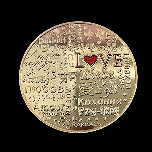 2pcs COMEMORATIVE novčiće pozlaćeni srebro novčić 2019 Love Love Coin virtualna kriptoturcy 2021 Coin sakupljač