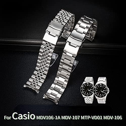 KKFAUS za Casio MDV106 - 1a MDV-107 MTP-VD01 MDV-106d traka od nehrđajućeg čelika narukvica metalna narukvica
