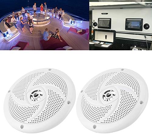 AKOZON 1 par morskih zvučnika, 6,5IN Dual Channel 60W Audio bijeli ABS plastični puni zvučnici koji odgovaraju