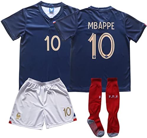 Orgbrain 2022/2023 Francuska Početna 10 Mbappe Football Soccer Kids dres Shorts Socks Postavite veličine