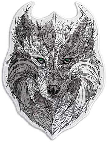 Plemenski vuk sa zelenim očima vezeno zakrpano glačalo