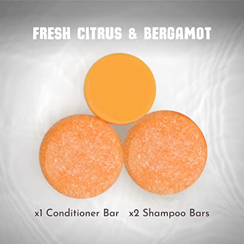 Svježi citrusni bergamot šampon i balvar set sa jednim dodatnim šamponom - veganski šampon i regenerator