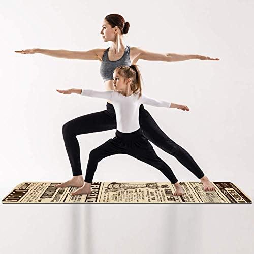 DJROW Yoga Mat Vintage novine Print Natural Pilates Vježba Mat Eco Friendly Gym mat Debljina 1/4