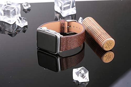 Motooda Glitter Watch Band kompatibilan sa Apple Watch Bands 38mm 40mm 42mm 44mm, Ženska Bling kožna šarena