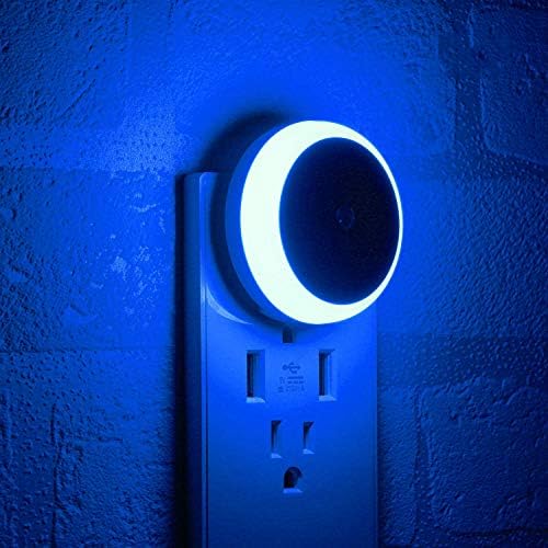 Jantarno i plavo, noćno svjetlo, svjetlosni senzor, energetski efikasno, okruglo LED noćno svjetlo, kompaktne