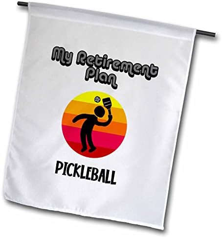 3drose smiješna slatka silueta Piklball igrača i plan za odlazak u penziju-zastave