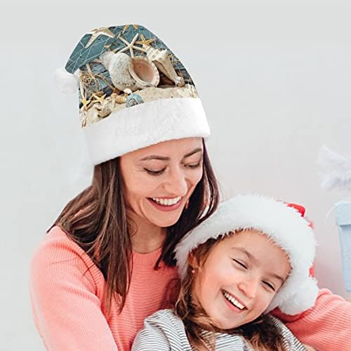 Starfish Božić šešir Santa Claus kape kratki pliš sa bijelim manžetama za muškarce žene Božić dekoracije