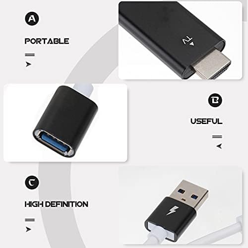 UKCOCO 1m 3 u 1 USB ženski do HDMI muškog punjača Cjeverter adaptera za razdjelnik sa USB napajanjem za