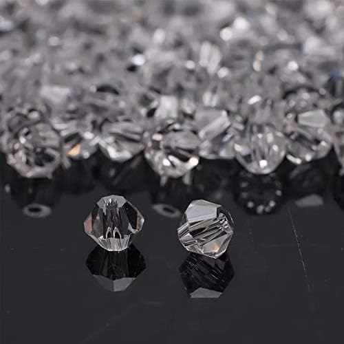 FAMLEAF 100 kom kristalne staklene perle, 6mm staklene perle za izradu nakita, Bicone perle,fasetirane Bicone