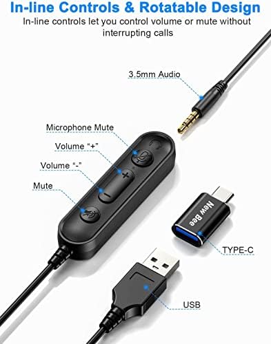 Nove bee USB slušalice sa mikrofonom za PC kompjuterske slušalice, slušalice sa jednim uhom mikrofon za