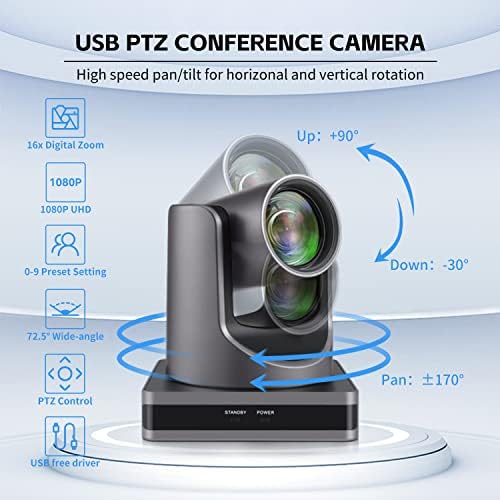 16x zoom PTZ kamera HD 1080p video Konferencijska kamera sa korekcijom slabog osvetljenja, autofokus Video
