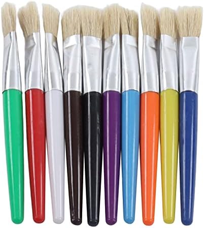10kom akvarelne olovke za četkice, ravne četke za farbanje u boji plastičnih držača za čekinje materijal