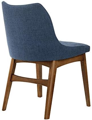 Armen Living Azalea fabric Wood stolice za ručavanje-Set od 2, 19 SH, plava / orah