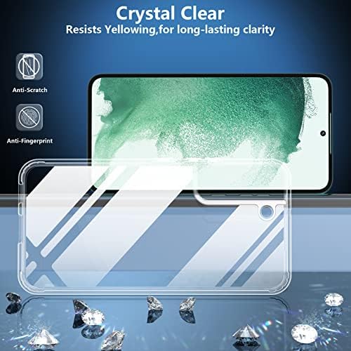 SpiderSase za Samsung Galaxy S22 futrola, [Crystal Clear Ne-žutiling] Neklizajući [2 pakovanje] Zaštitni