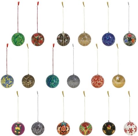Ajuny ručno rađeni Set 18 papir mache lopte Božić dekorativni viseći ukrasi ukras Božić Pokloni 3 inča