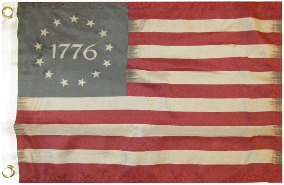 Flakita's Novelties 12 X18 Betsy Ross 1776 Vintage za čaj 100D TOOVN Poli najlon 12x18 inča zastava za zastavu plovila sa Grommets