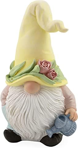Boston International Garden Gnome Cifine za stol, 5,5-inča, zgužvača sa žutim šeširom
