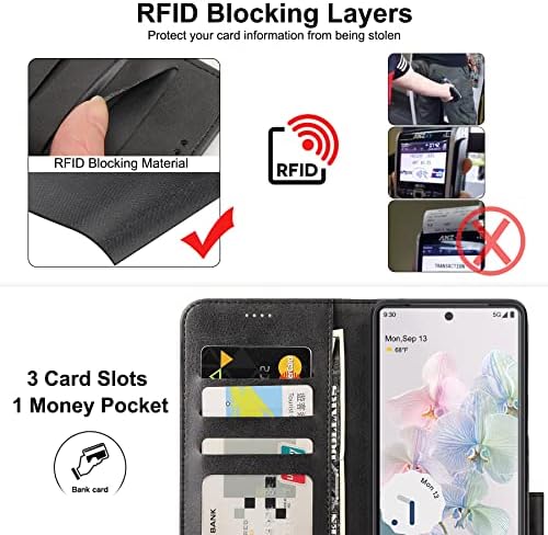 Cresee slučaj za Google Pixel 7 novčanik Flip Cover [RFID Blokiranje] [3 kartica držač 1 Novac džep] [magnetno