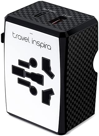 Travel Inspiracija Adapter širom svijeta Međunarodni plug Adapter sa Auto-Reset Fuse univerzalni Adapter za napajanje sa brzim punjenjem iz SAD-a u Evropsku UK aus SAD EU Tip-A/B/C/G / i mobilni telefon Laptop Black