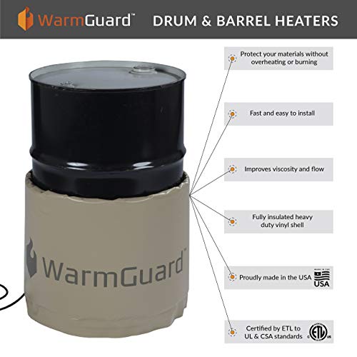 Warmguard wg15 izolirani bubanj bend grijač - cijev grijač, fiksni unutrašnji termostat Max Temp 145 F, Tan