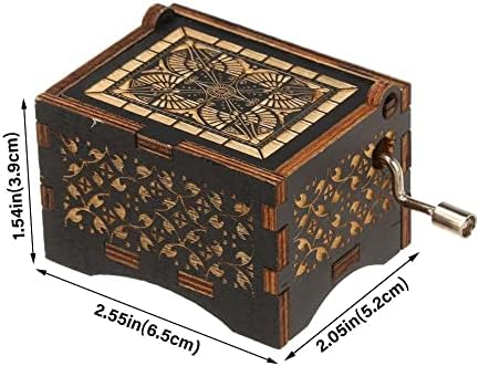 HOMESSOGOOD Drvena ručna ruka Glazbena kutija Klasična muzička kutija Antikni urezani muzički kutiji za