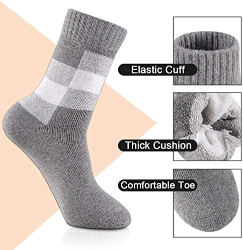 Vruće muške zimske vunene čarape termalne tople meke čarape za posade (5 parova)