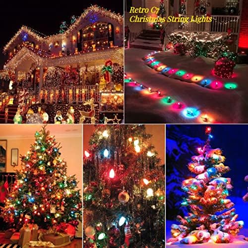 C7 LED božićna svjetla Multicolor, 25ft Vintage Božićna svjetla sa 27 vintage LED žarulje za božićnu svjetlost