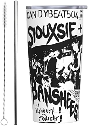 Siouxsie i banshees bend od nehrđajućeg čelika izolirana putna šolja za kafu sa poklopcima i slamkama dvostruki zidne vakuumske čaše 20oz